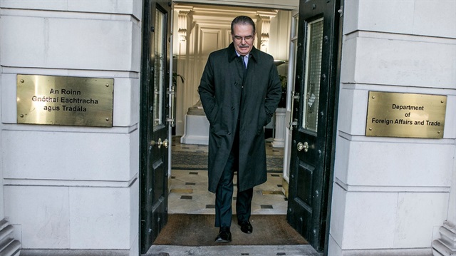 Russian Ambassador to Ireland Yury Filatov pictured leaving the Dept of Foregin Affairs this morning. 
