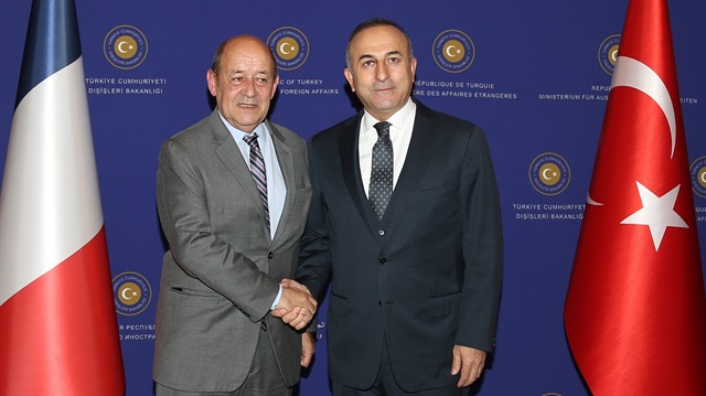 Turkish Minister of Foreign Affairs Çavuşoğlu - French Minister of Defense Le Drian  