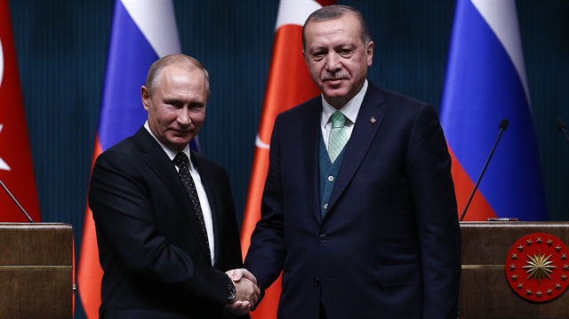 Cumhurbaşkanı Erdoğan ile Rusya Devlet Başkanı Putin