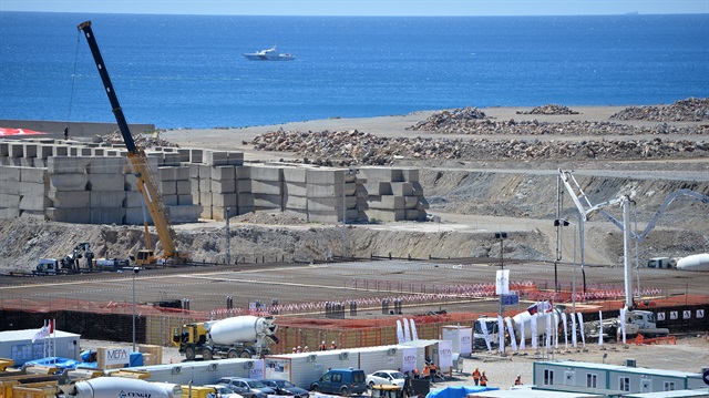 A general view of Turkey's first nuclear power plant, Akkuyu Nuclear Power Plant (NPP), ahead of the groundbreaking ceremony at Gulnar district of Turkey's southern Mersin province on April 03, 2018