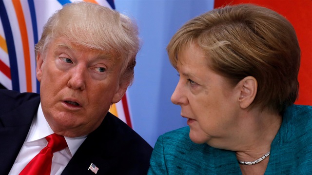 U.S. President Donald Trump and German Chancellor Angela Merkel