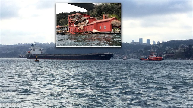 İstanbul'da yaşanan kazada geminin çarptığı tarihi yalıda büyük çapta maddi hasar meydana gelmişti.