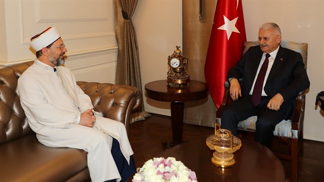 Başbakan Yıldırım, Diyanet İşleri Başkanı Ali Erbaş'ı kabul etti