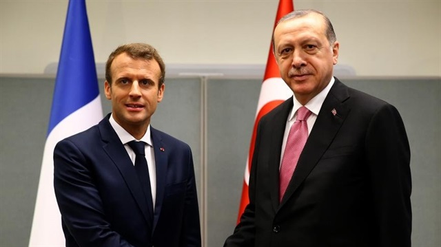 Recep Tayyip Erdoğan ile Emmanuel Macron