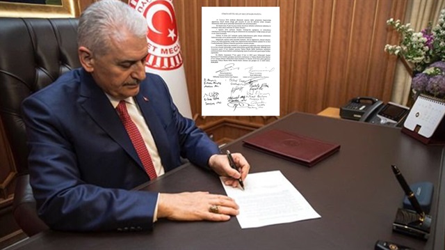 Başbakan Yıldırım, önergeyi böyle imzaladı.