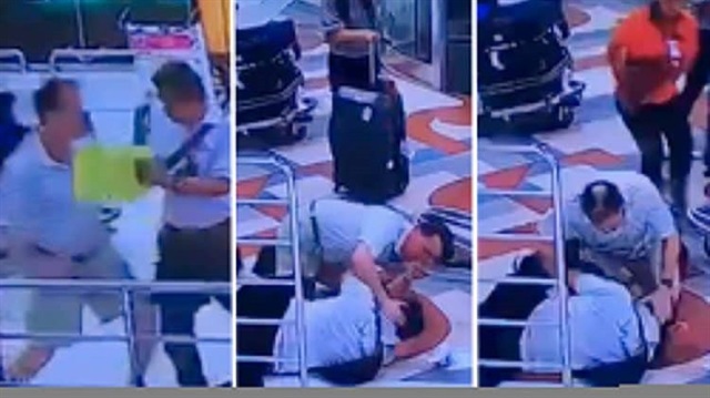 بالفيديو: سائح أمريكي غاضب يضرب سائق أجرة في مطار بتايلاند