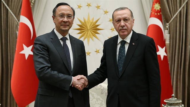 Cumhurbaşkanı Recep Tayyip Erdoğan, Kazakistan Dışişleri Bakanı Kayrat Abdrahmanov'u kabul etti
