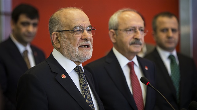 Saadet Partisi Genel Başkanı Karamollaoğlu ile CHP Genel Başkanı Kemal Kılıçdaroğlu