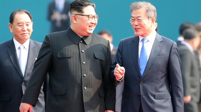 Kuzey Kore lideri Kim Jong-un ve Güney Kore Devlet Başkanı Moon Jae-in