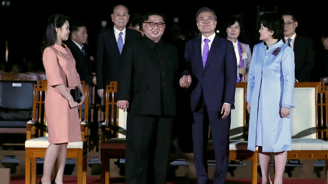 Güney Kore lideri Moon Jae-in ve Kuzey Kore lideri Kim Jong Un