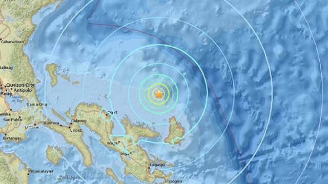 Filipin açıkları 6.4 büyüklüğündeki depremle sarsıldı. 