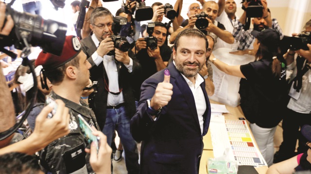 Geçen yıl Kasım ayında Suudi Arabistan’da yaptığı istifa açıklamasıyla Lübnan’da krize sebep olan Başbakan Saad Hariri de, seçimlerde oyunu kullandı.