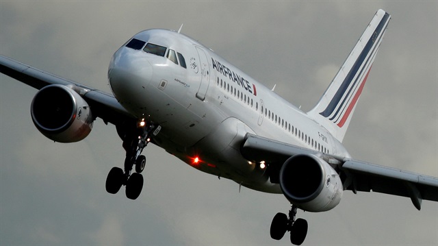 File Photo: An Air France Airbus A319-111 airplane prepares to land at the Charles de Gaulle Airport in Roissy, near Paris, France, April 28, 2018. 