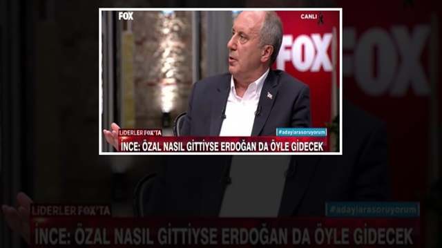 FOX TV canlı yayında konuşan Muharrem İnce'nin Turgut Özal iması sonrasında büyük bir skandala imza attı. 