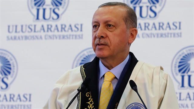 Erdoğan, Uluslararası Saraybosna Üniversitesince tevdi edilecek fahri doktora töreninde konuştu