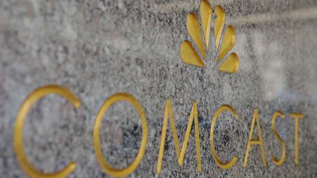 File Photo: The NBC and Comcast logos are displayed on 30 Rockefeller Plaza in midtown Manhattan in New York, U.S., February 27, 2018. 