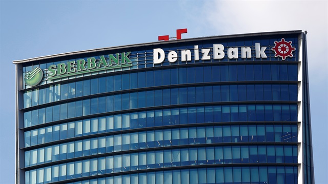 File Photo: Logos of Russia's Sberbank and Turkey's Denizbank are seen on the headquarters of Denizbank in Istanbul, Turkey January 27, 2016. 
