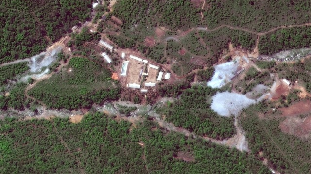 North Korea's Punggye-ri nuclear test facility is shown in this DigitalGlobe satellite image in North Hamgyong Province, North Korea, May 23, 2018.