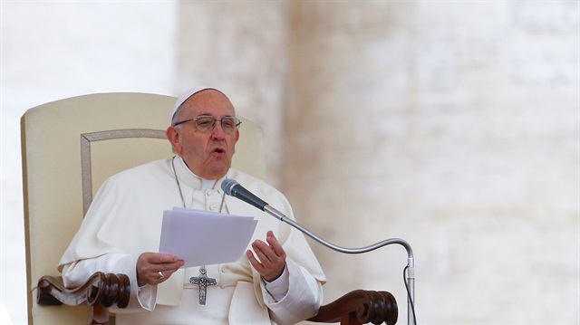 Pope Francis leads the Wednesday general audience in Saint Peter's square 