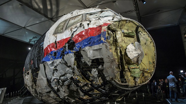 : The reconstructed wreckage of Malaysia Airlines flight MH17 