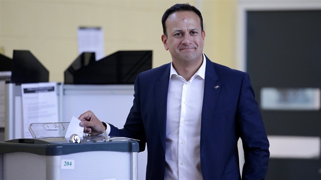 Irish Taoiseach Leo Varadkar votes as Ireland holds a referendum 