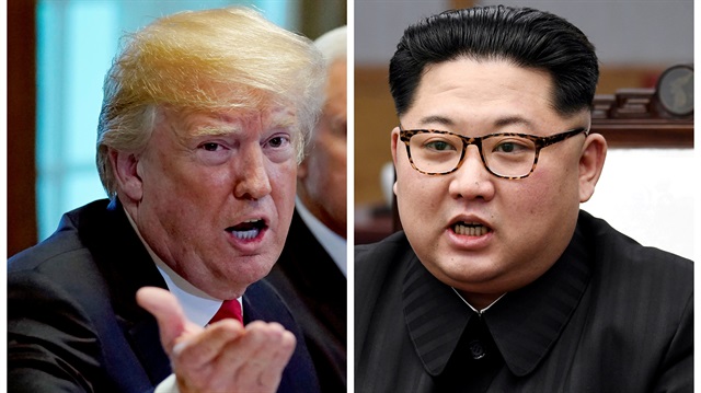 File Photo: A combination photo shows U.S. President Donald Trump and North Korean leader Kim Jong Un (R) in Washignton, DC, U.S. May 17, 2018 and in Panmunjom, South Korea, April 27, 2018 respectively.