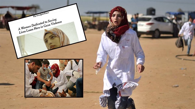 Han Yunus bölgesinde görev yapan Rezan hemşire iftar öncesi İsrail keskin nişancısı tarafından vurularak şehit edildi.
