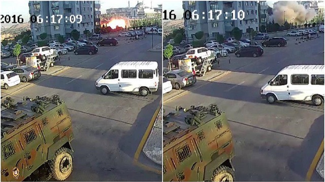 Security camera footage shows airstrikes near presidential complex in Ankara during failed coup attempt on July 15, 2016