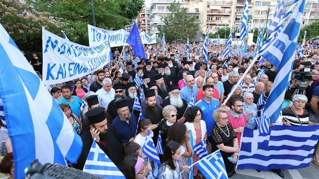 Yunanistan’da 'Makedonya Yunanistan’dır' mitingleri