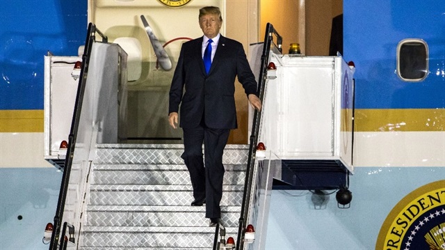 ABD Başkanı Donald Trump Singapur'a geldi.