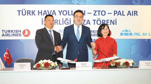 Turkish Cargo ile Çinli ekspres kargo devi ZTO ve Hong Konglu PAL Air arasında Hong Kong merkezli ortak şirket kurulması için iş birliği anlaşması imzalandı.