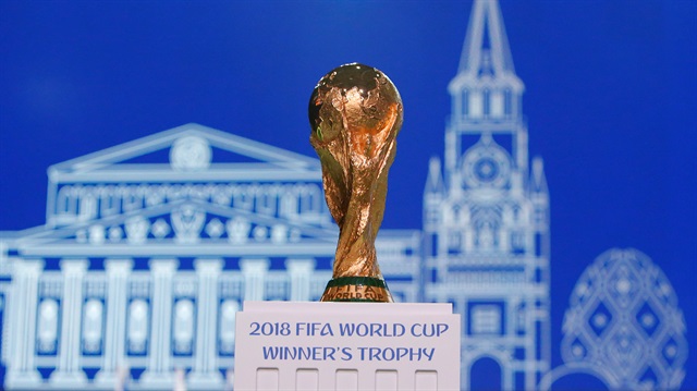 The 2018 FIFA World Cup Winner's Trophy is on display before the 68th FIFA Congress in Moscow, Russia June 13, 2018.