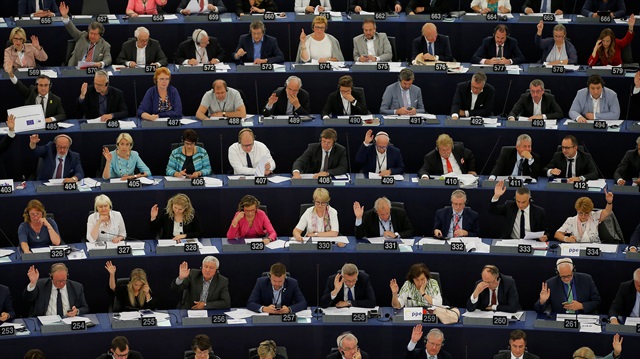Members of the European Parliament take part in a voting session at the European Parliament in Strasbourg, France, June 13, 2018.