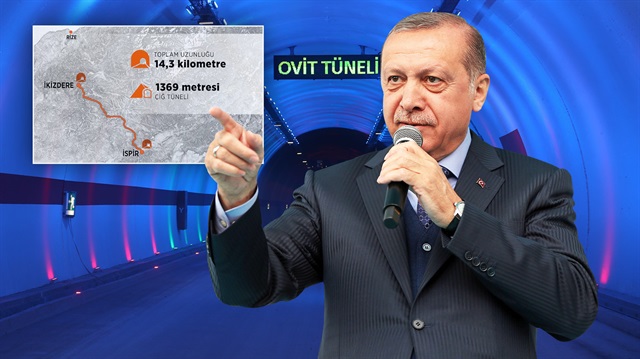 Cumhurbaşkanı Erdoğan Ovit Tüneli'nin açılışında konuşuyor