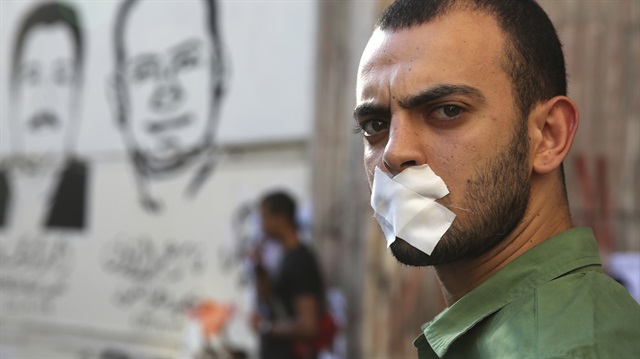 Mısır'da gazeteciler, zaman zaman ülkede basın özgürlüğü olmadığı için gösteriler düzenliyor 