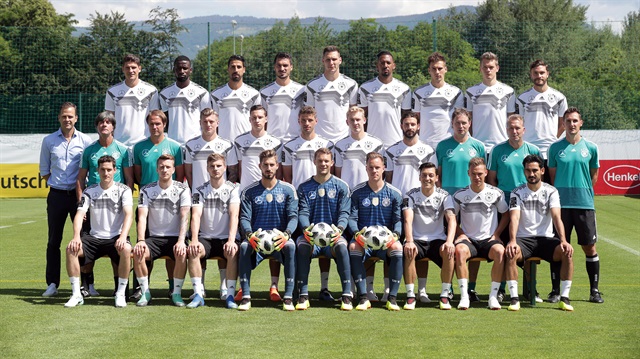 The Germany squad pose for a team photo 