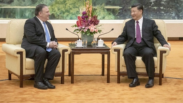 Çin Devlet Başkanı Xi Jinping, Pekin'de ​ABD Dışişleri Bakanı Pompeo'yi kabul etti.