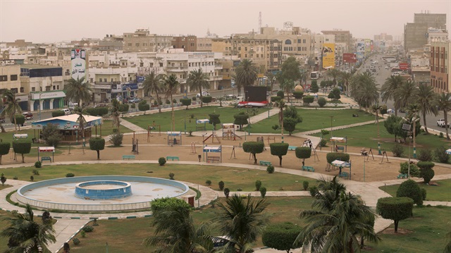 View of the Red Sea port city of Hodeidah, Yemen