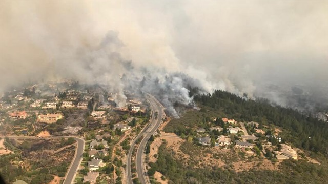An aerial photo of the devastation left behind from the North Bay wildfires
