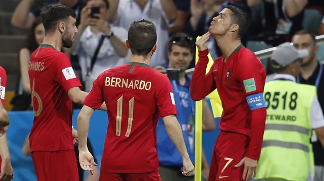 Ronaldo'nun İspanya maçındaki gol sevinci.