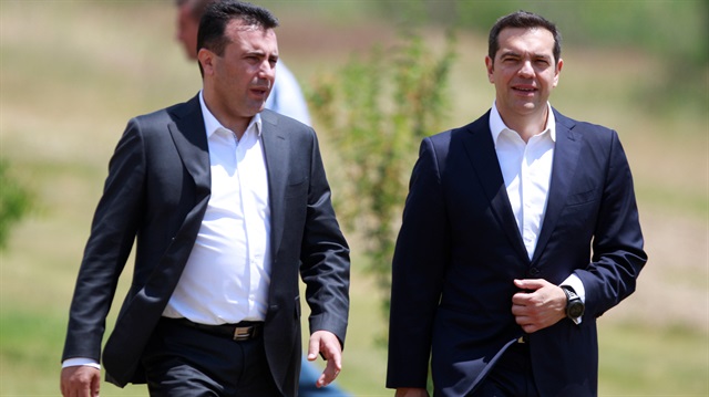Yunanistan Başbakanı Aleksis Çipras ve Makedonya Başbakanı Zoran Zaev