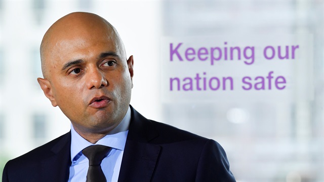 Britain's Secretary of State for the Home Department, Sajid Javid