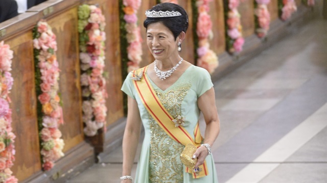 Princess Takamado of Japan arrives to the wedding of Sweden's Prince Carl Philip 
