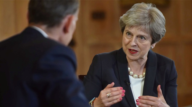 Britain's Prime Minister Theresa May speaking on the Marr Show on BBC television