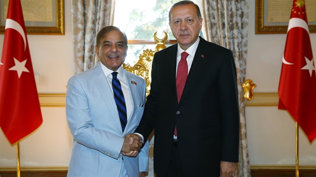 Pencap Eyalet Başbakanı Şahbaz Şerif ve Cumhurbaşkanı Recep Tayyip Erdoğan