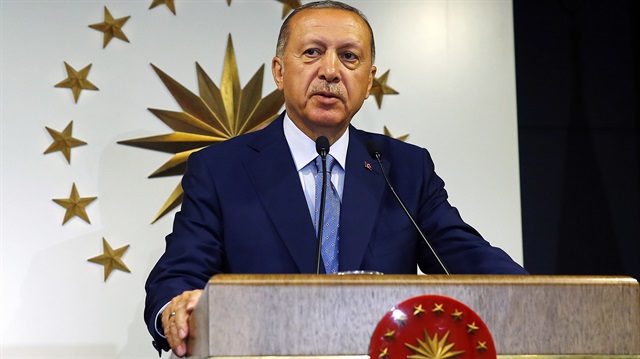 Cumhurbaşkanı Recep Tayyip Erdoğan, Huber Köşkü'nde açıklama yaptı.