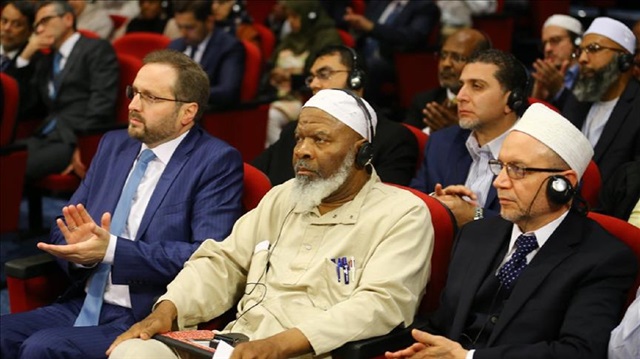 Representatives of the American Muslim Community attend the Turkish Foreign Minister Mevlut Cavusoglu's meeting at the Foreign Ministry Building in Ankara, Turkey on June 25, 2018. 