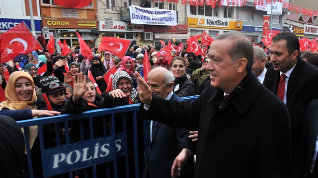 Cumhurbaşkanı Erdoğan'ın Bayburt ziyaretinden bir kare. 