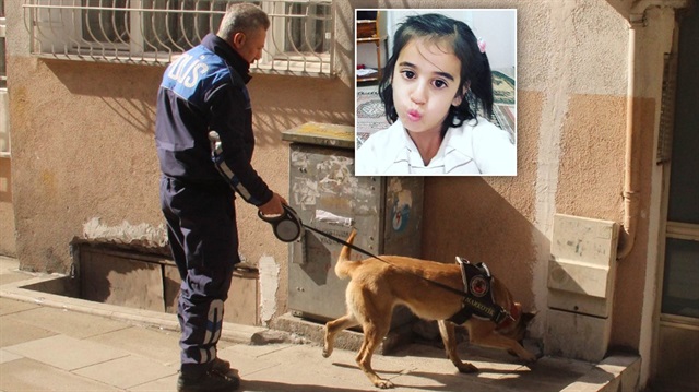 Ankara'da kaybolan küçük kızla ilgili bir evin bahçesinde polis köpekleri arama yapıyor.