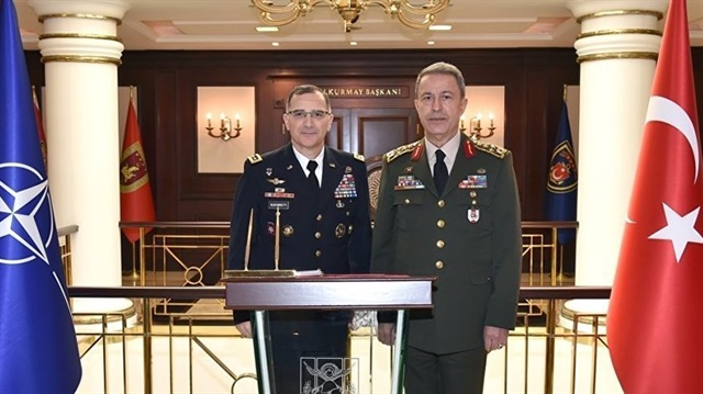 Arşiv: ​Genelkurmay Başkanı Orgeneral Hulusi Akar,  ABD Avrupa Kuvvetleri ve NATO Müttefik Kuvvetler Harekat Komutanı Orgeneral Curtis Scaparrotti